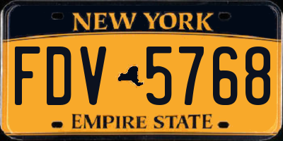 NY license plate FDV5768