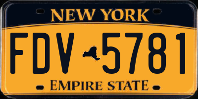 NY license plate FDV5781