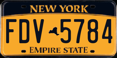 NY license plate FDV5784