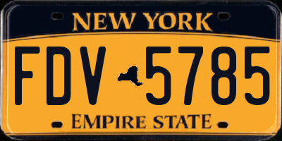 NY license plate FDV5785