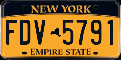 NY license plate FDV5791