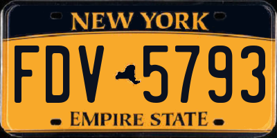 NY license plate FDV5793