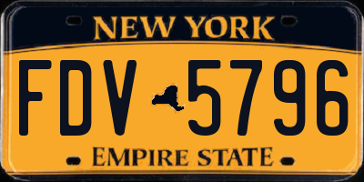 NY license plate FDV5796