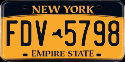 NY license plate FDV5798