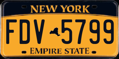 NY license plate FDV5799