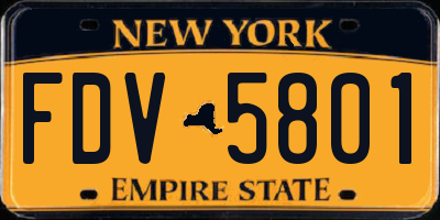 NY license plate FDV5801