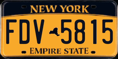NY license plate FDV5815