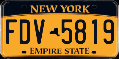 NY license plate FDV5819