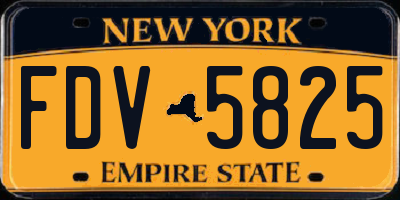 NY license plate FDV5825