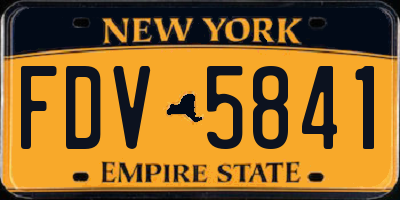 NY license plate FDV5841