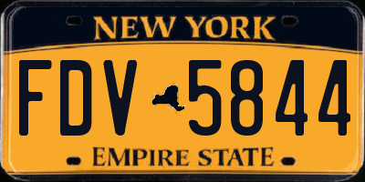 NY license plate FDV5844