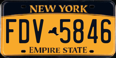 NY license plate FDV5846