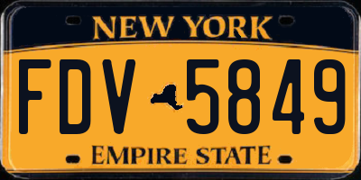 NY license plate FDV5849