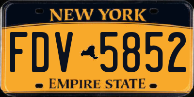 NY license plate FDV5852