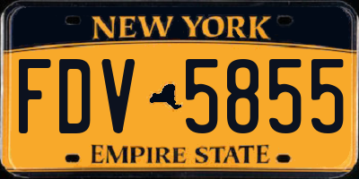 NY license plate FDV5855