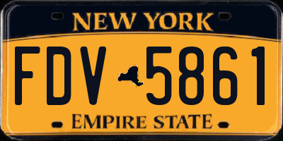 NY license plate FDV5861