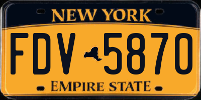 NY license plate FDV5870