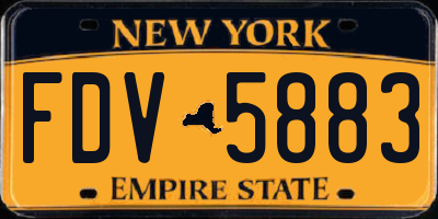 NY license plate FDV5883