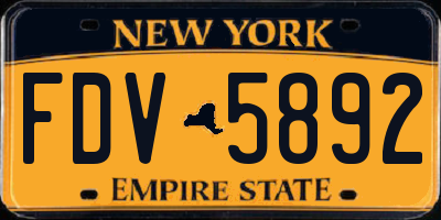 NY license plate FDV5892