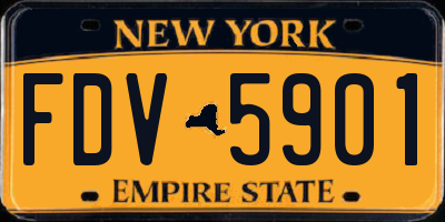 NY license plate FDV5901