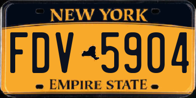 NY license plate FDV5904