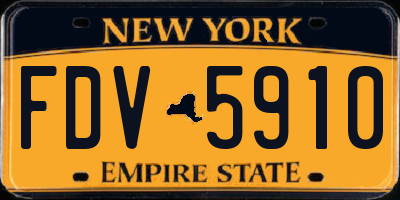 NY license plate FDV5910