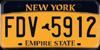 NY license plate FDV5912