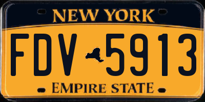 NY license plate FDV5913