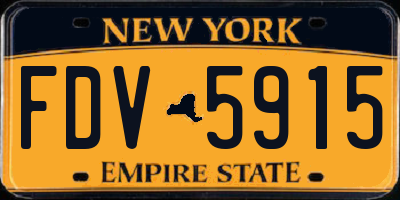 NY license plate FDV5915