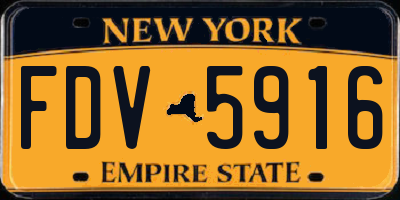 NY license plate FDV5916