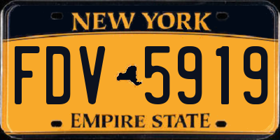 NY license plate FDV5919