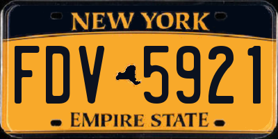 NY license plate FDV5921