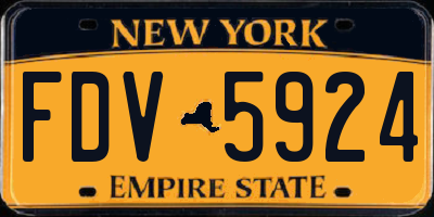 NY license plate FDV5924