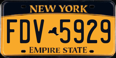 NY license plate FDV5929