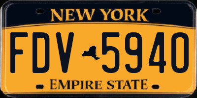 NY license plate FDV5940