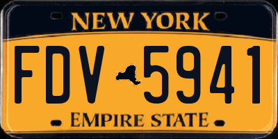 NY license plate FDV5941