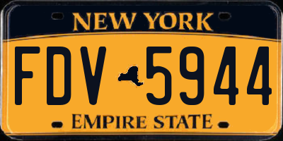 NY license plate FDV5944
