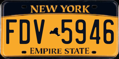 NY license plate FDV5946