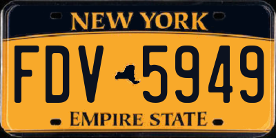 NY license plate FDV5949