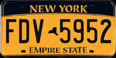 NY license plate FDV5952