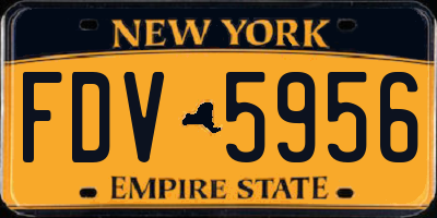 NY license plate FDV5956