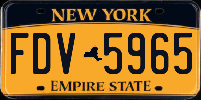NY license plate FDV5965