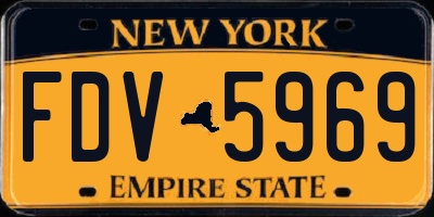 NY license plate FDV5969