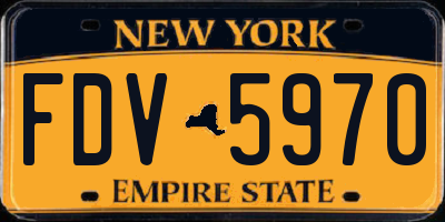 NY license plate FDV5970