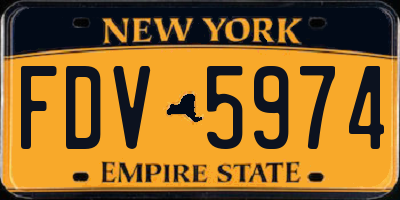 NY license plate FDV5974