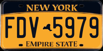 NY license plate FDV5979