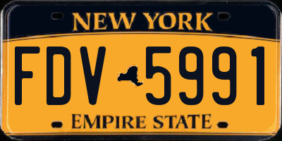 NY license plate FDV5991