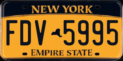 NY license plate FDV5995