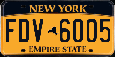 NY license plate FDV6005