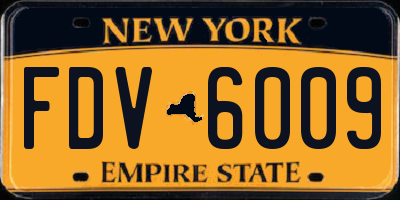 NY license plate FDV6009